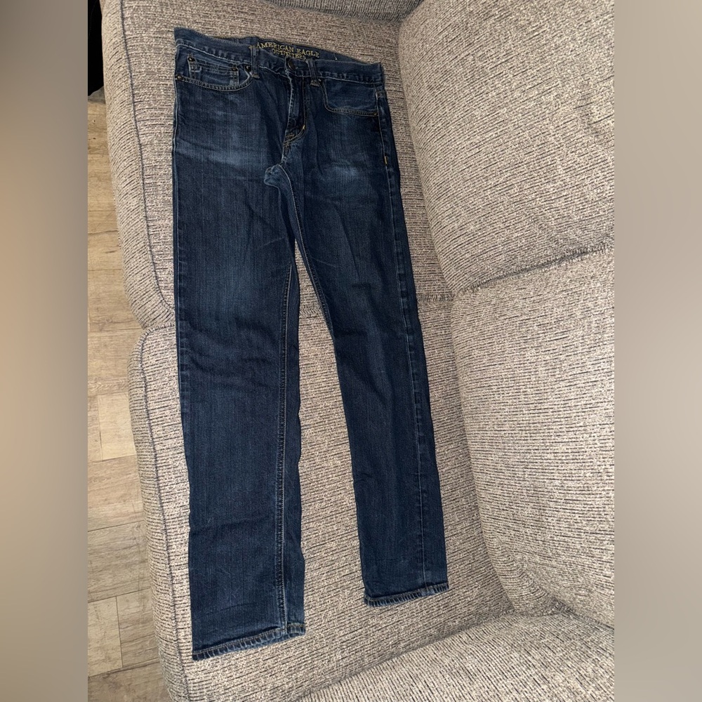 American Eagle Outfitters Men's Slim Jeans - Dark Blue